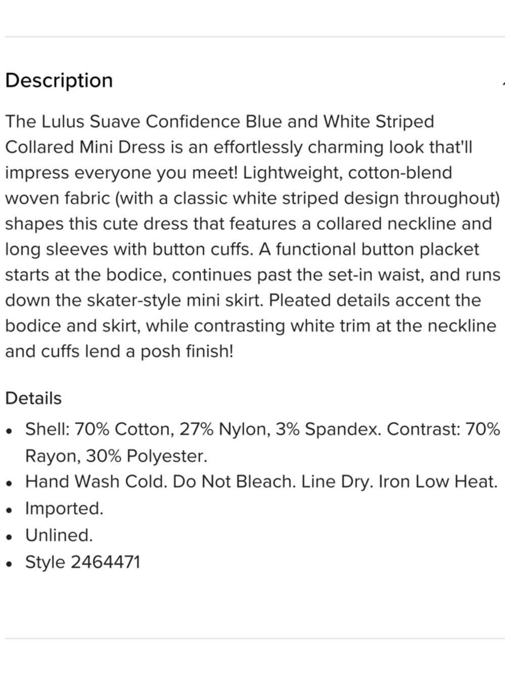 Lulus Suave Confidence Blue/White Striped Collared Button-Front Shirt Mini Dress - Picture 12 of 12